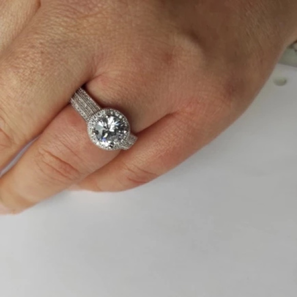 sale 925 Sterling Silver round ring - Picture 2 of 2